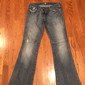 7 for all mankind. 29 waist soft distressed jeans